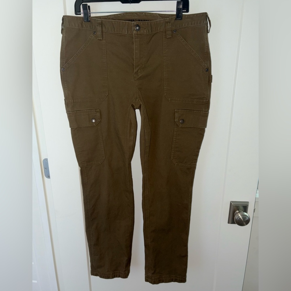 Duluth Trading Co. DuluthFlex Fire Hose slim leg cargo pant 14x31 EUC 34719